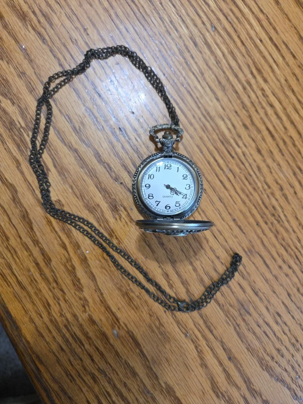 2nd Amendment Skull Pocket Watch Necklace - Silver-Tone Men’s Pendant